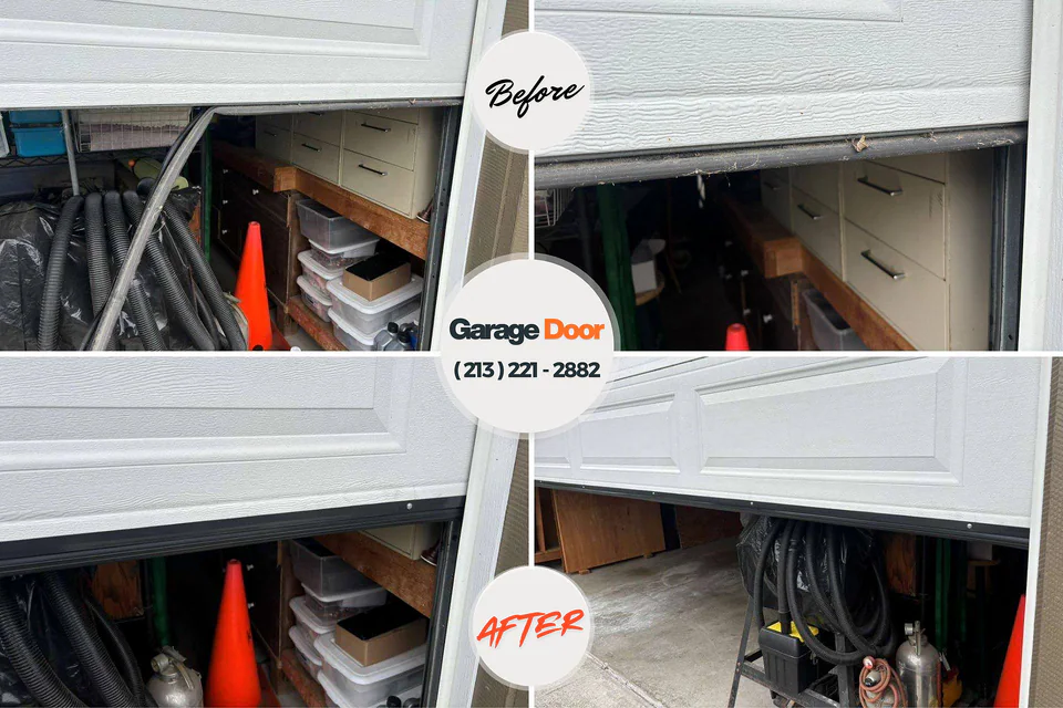 Before and after: garage door repair South Lyon, MI